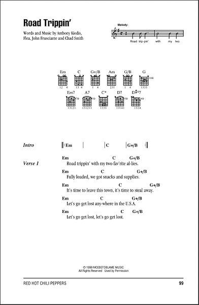 open zoom image for Road Trippin' - Guitar Chords/Lyrics, New, Main
