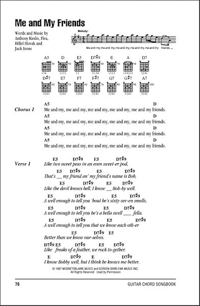 open zoom image for Me And My Friends - Guitar Chords/Lyrics, New, Main