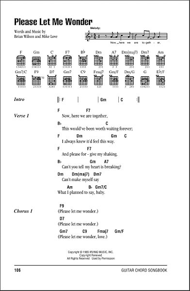 open zoom image for Please Let Me Wonder - Guitar Chords/Lyrics, New, Main