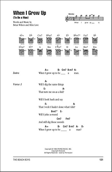 open zoom image for When I Grow Up (To Be A Man) - Guitar Chords/Lyrics, New, Main