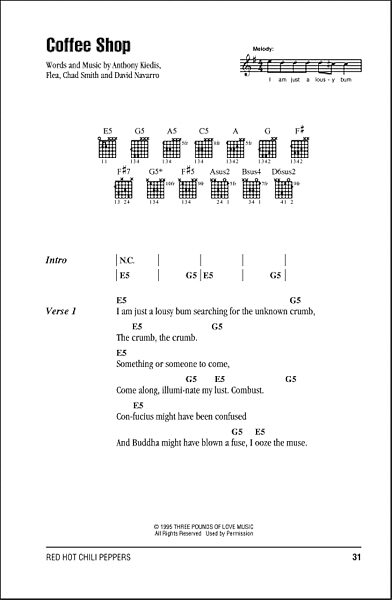 open zoom image for Coffee Shop - Guitar Chords/Lyrics, New, Main