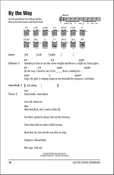 open zoom image for By The Way - Guitar Chords/Lyrics, New, Main