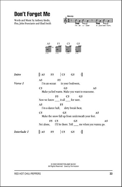 open zoom image for Don't Forget Me - Guitar Chords/Lyrics, New, Main