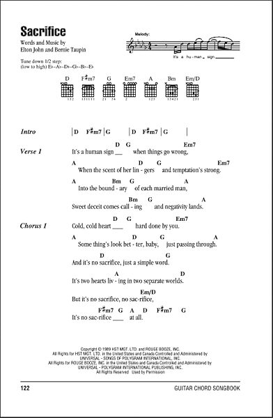 open zoom image for Sacrifice - Guitar Chords/Lyrics, New, Main