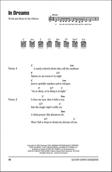 open zoom image for In Dreams - Guitar Chords/Lyrics, New, Main