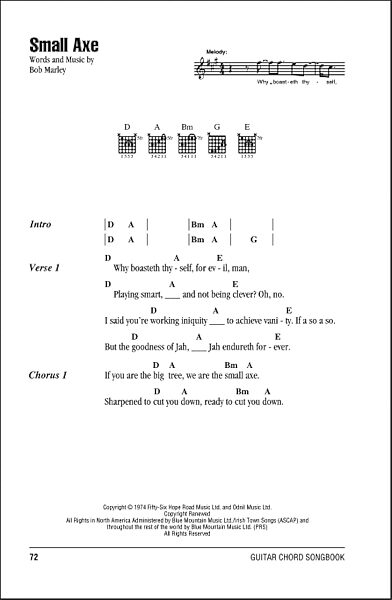 open zoom image for Small Axe - Guitar Chords/Lyrics, New, Main