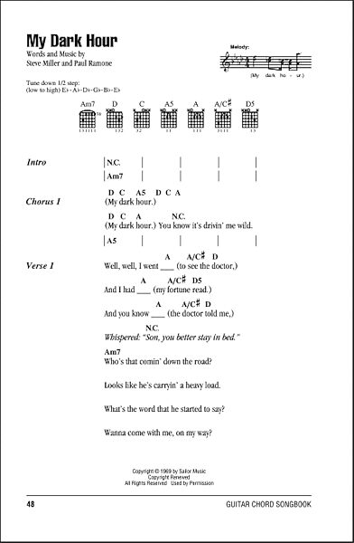 open zoom image for My Dark Hour - Guitar Chords/Lyrics, New, Main