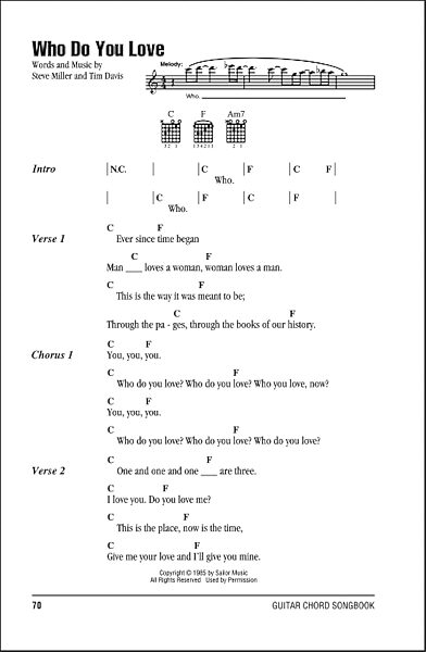 open zoom image for Who Do You Love - Guitar Chords/Lyrics, New, Main