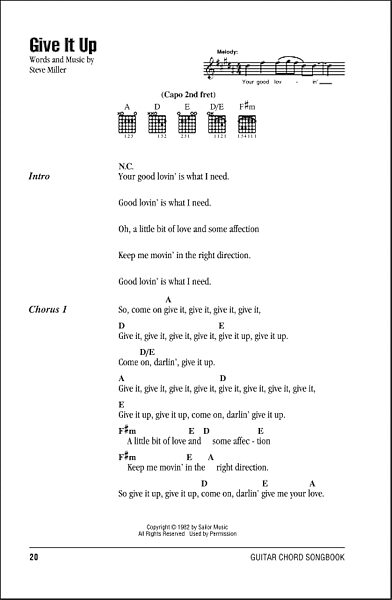 open zoom image for Give It Up - Guitar Chords/Lyrics, New, Main