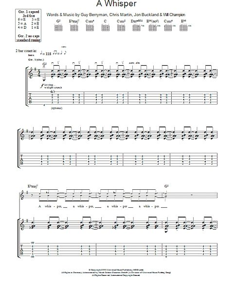 open zoom image for A Whisper - Guitar TAB, New, Main