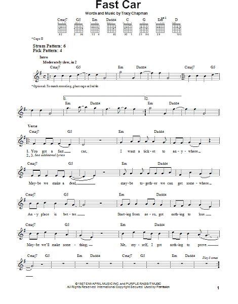 open zoom image for Fast Car - Easy Guitar, New, Main