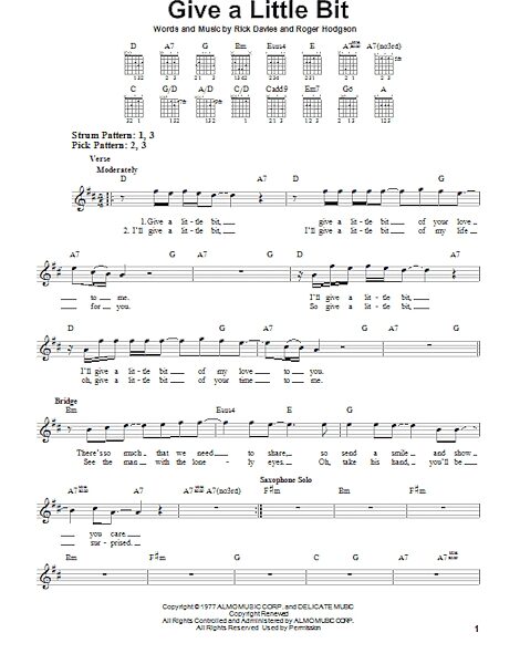 open zoom image for Give A Little Bit - Easy Guitar, New, Main