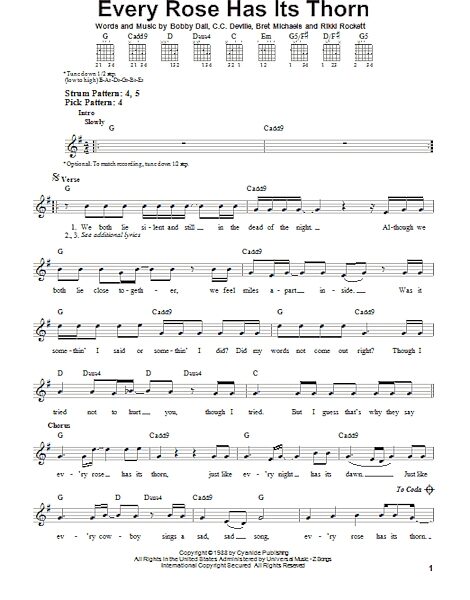 open zoom image for Every Rose Has Its Thorn - Easy Guitar, New, Main