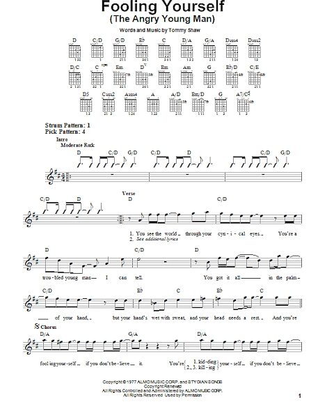 open zoom image for Fooling Yourself (The Angry Young Man) - Easy Guitar, New, Main