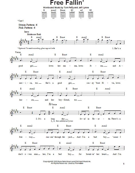 open zoom image for Free Fallin' - Easy Guitar, New, Main