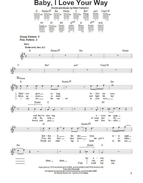 open zoom image for Baby, I Love Your Way - Easy Guitar, New, Main
