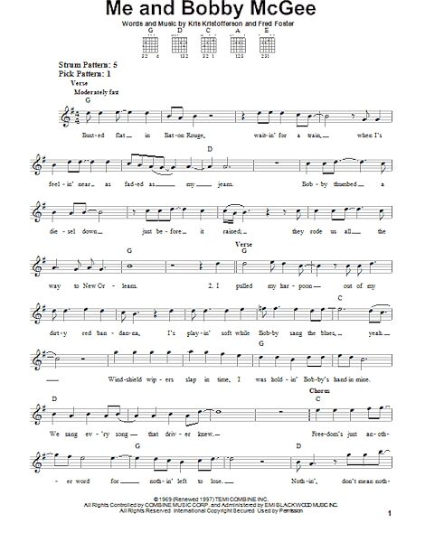 open zoom image for Me And Bobby McGee - Easy Guitar, New, Main