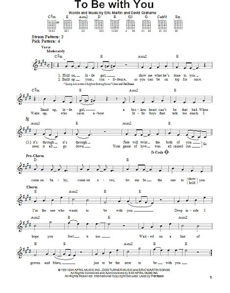 open zoom image for To Be With You - Easy Guitar, New, Main