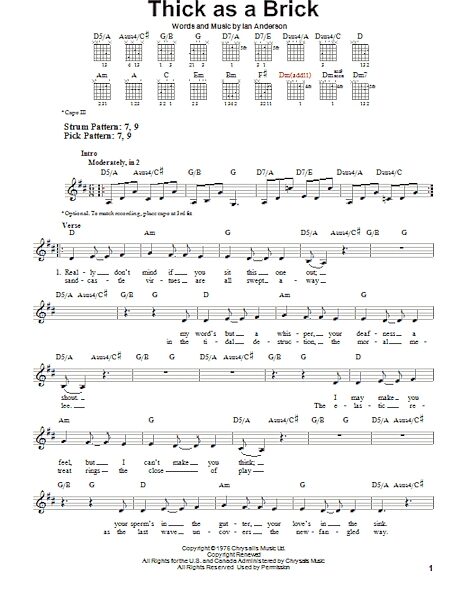 open zoom image for Thick As A Brick - Easy Guitar, New, Main