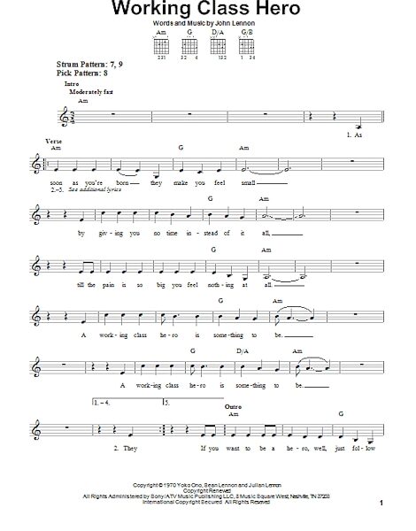 open zoom image for Working Class Hero - Easy Guitar, New, Main