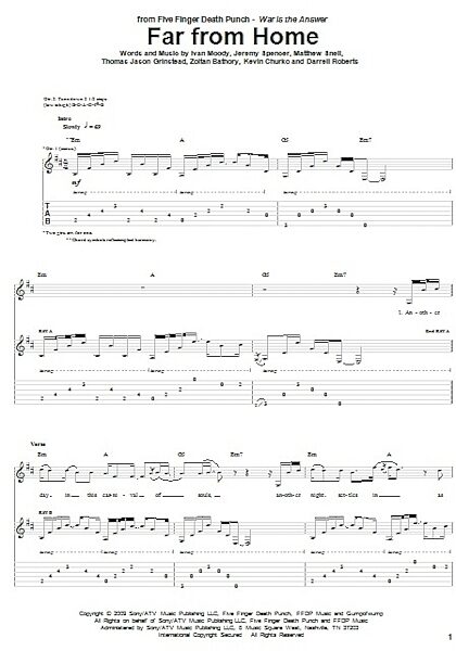 open zoom image for Far From Home - Guitar TAB, New, Main