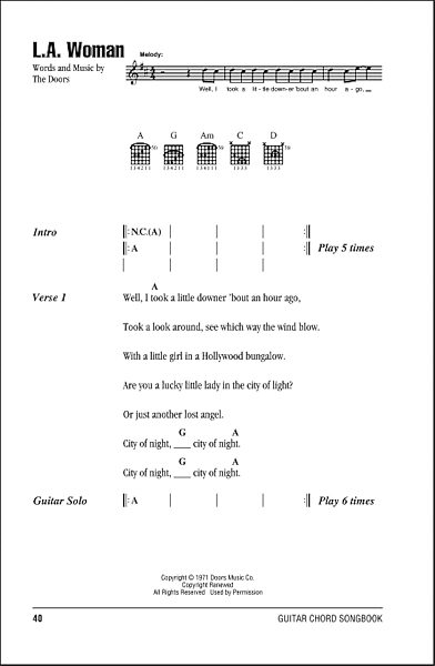 open zoom image for L.A. Woman - Guitar Chords/Lyrics, New, Main