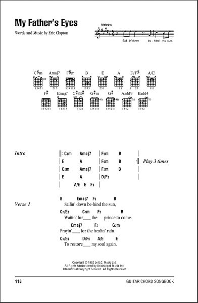 open zoom image for My Father's Eyes - Guitar Chords/Lyrics, New, Main