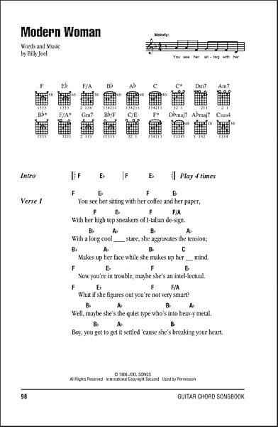 open zoom image for Modern Woman - Guitar Chords/Lyrics, New, Main