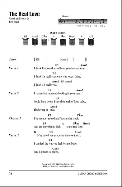 open zoom image for The Real Love - Guitar Chords/Lyrics, New, Main