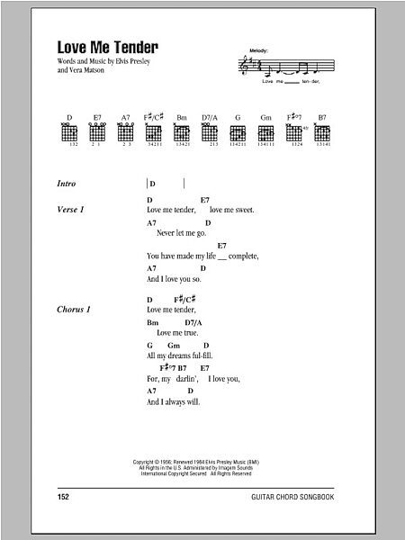open zoom image for Love Me Tender - Guitar Chords/Lyrics, New, Main