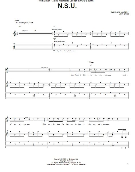 open zoom image for N.S.U. - Guitar TAB, New, Main