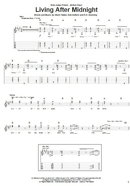 open zoom image for Living After Midnight - Guitar TAB, New, Main