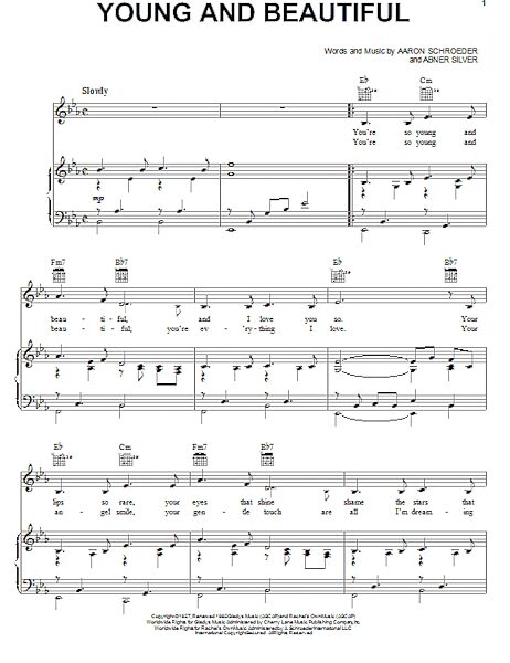 open zoom image for Young And Beautiful - Piano/Vocal/Guitar, New, Main
