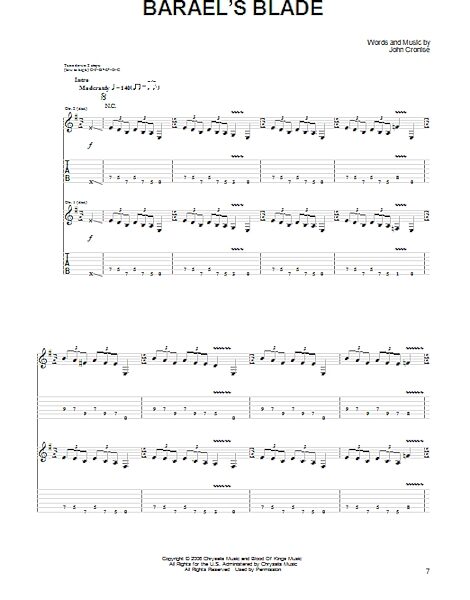 open zoom image for Barael's Blade - Guitar TAB, New, Main