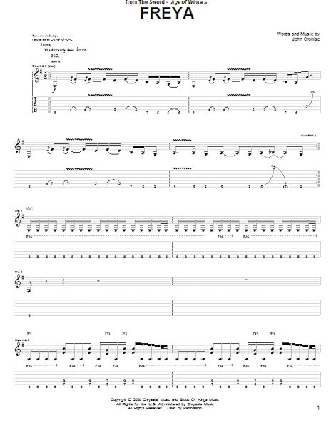 open zoom image for Freya - Guitar TAB, New, Main