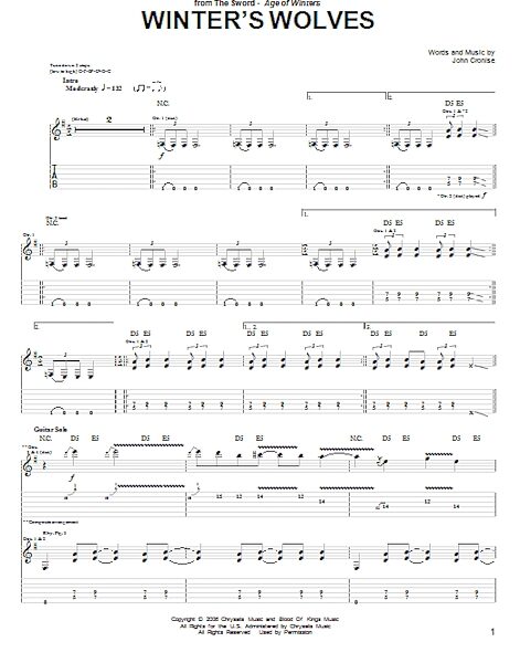 open zoom image for Winter's Wolves - Guitar TAB, New, Main