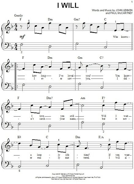 open zoom image for I Will - Big Note Piano, New, Main