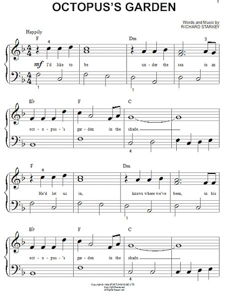 open zoom image for Octopus's Garden - Big Note Piano, New, Main
