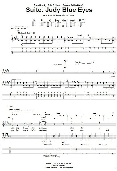 open zoom image for Suite: Judy Blue Eyes - Guitar TAB, New, Main