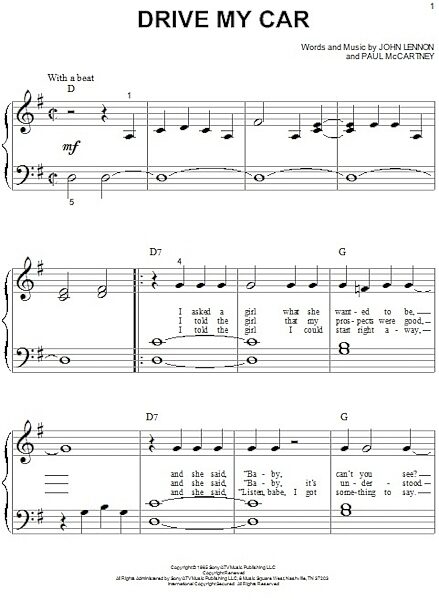 open zoom image for Drive My Car - Big Note Piano, New, Main
