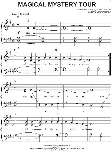 open zoom image for Magical Mystery Tour - Big Note Piano, New, Main