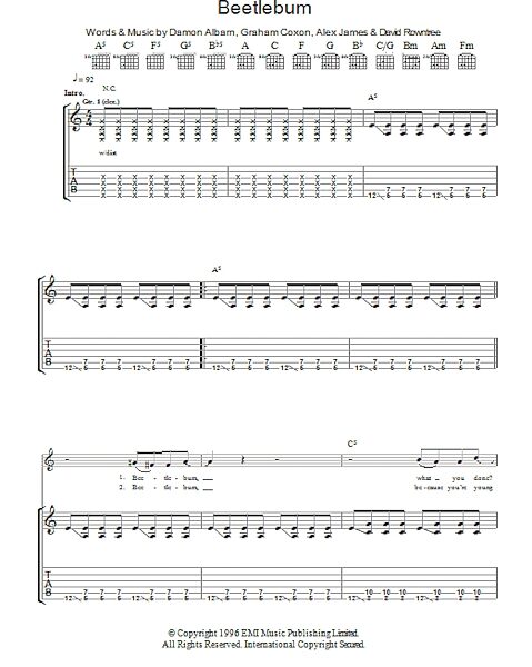 open zoom image for Beetlebum - Guitar TAB, New, Main