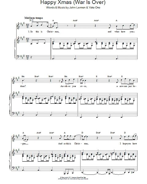 open zoom image for Happy Xmas (War Is Over) - Piano Vocal, New, Main
