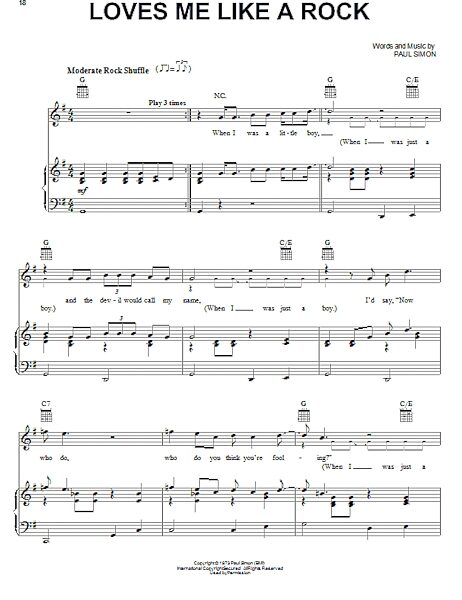 open zoom image for Loves Me Like A Rock - Piano/Vocal/Guitar, New, Main
