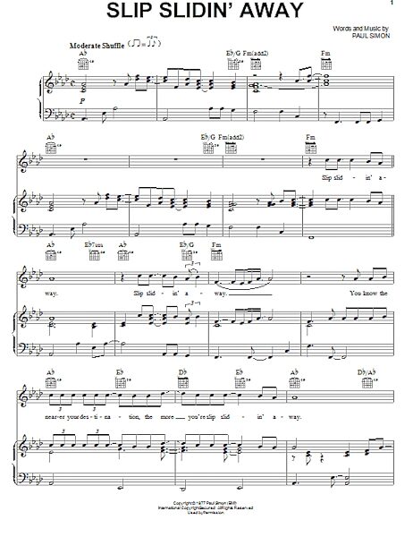 open zoom image for Slip Slidin' Away - Piano/Vocal/Guitar, New, Main