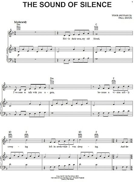 open zoom image for The Sound Of Silence - Piano/Vocal/Guitar, New, Main