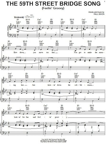 open zoom image for The 59th Street Bridge Song (Feelin' Groovy) - Piano/Vocal/Guitar, New, Main