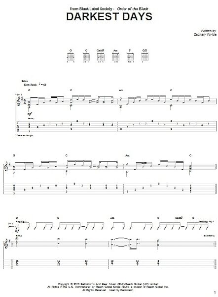 open zoom image for Darkest Days - Guitar TAB, New, Main