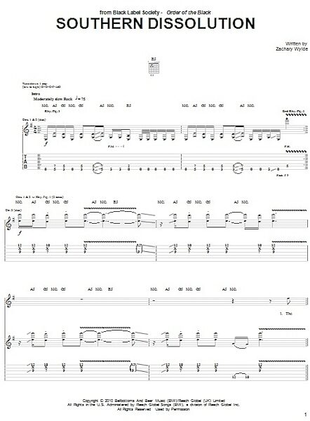 open zoom image for Southern Dissolution - Guitar TAB, New, Main