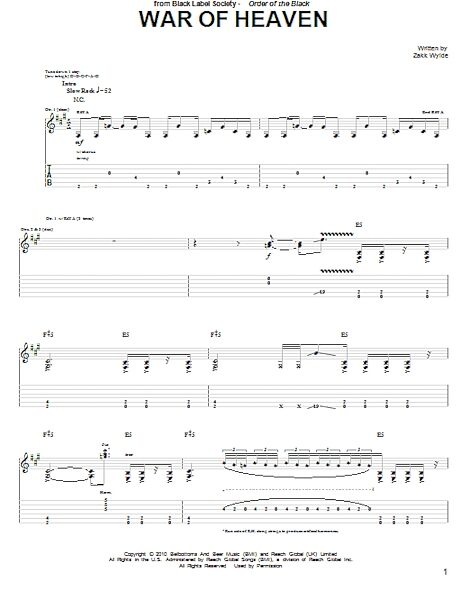 open zoom image for War Of Heaven - Guitar TAB, New, Main